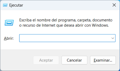 Abrir una ventana de ejecución en el PC