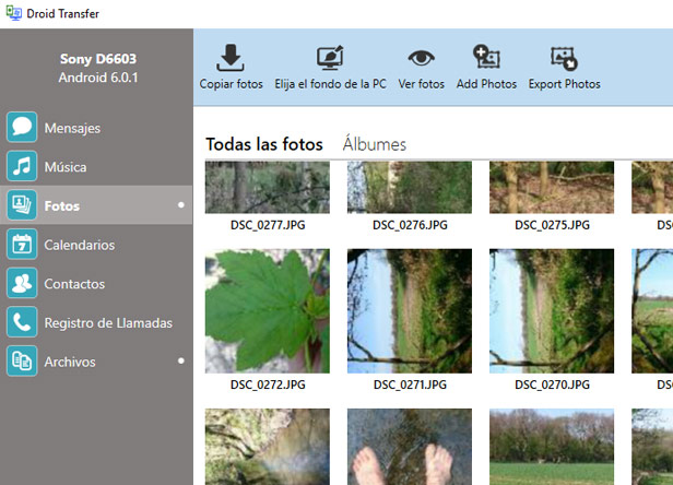 Transfiriendo fotos desde un teléfono Android a PC
