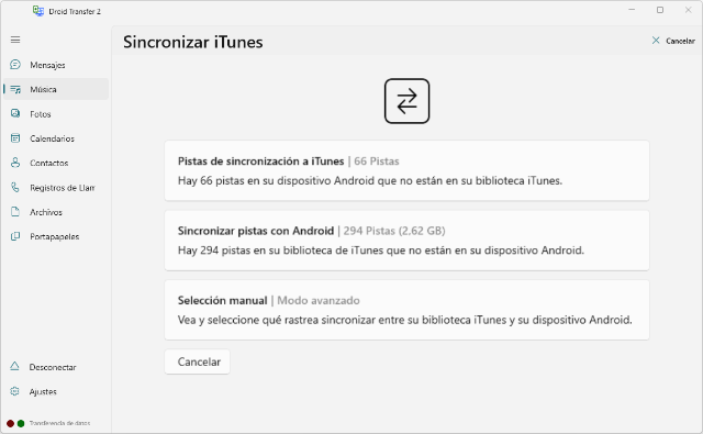 Transferencia de iTunes a Android