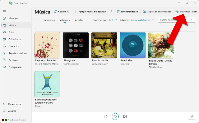 Sincronizar Android con iTunes