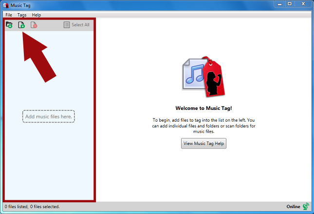 Cómo añadir archivos a Music Tag